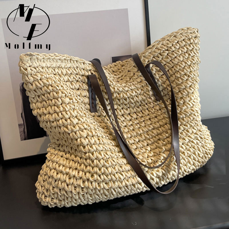 Luxury Bags Shopping - القش المنسوجة حمل الحقائب عارضة كبيرة