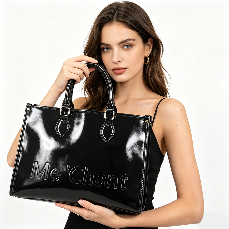 حقيبة يد نسائية سوداء لامعة من - مراجعة Top Handle Patent Bag وسعره
