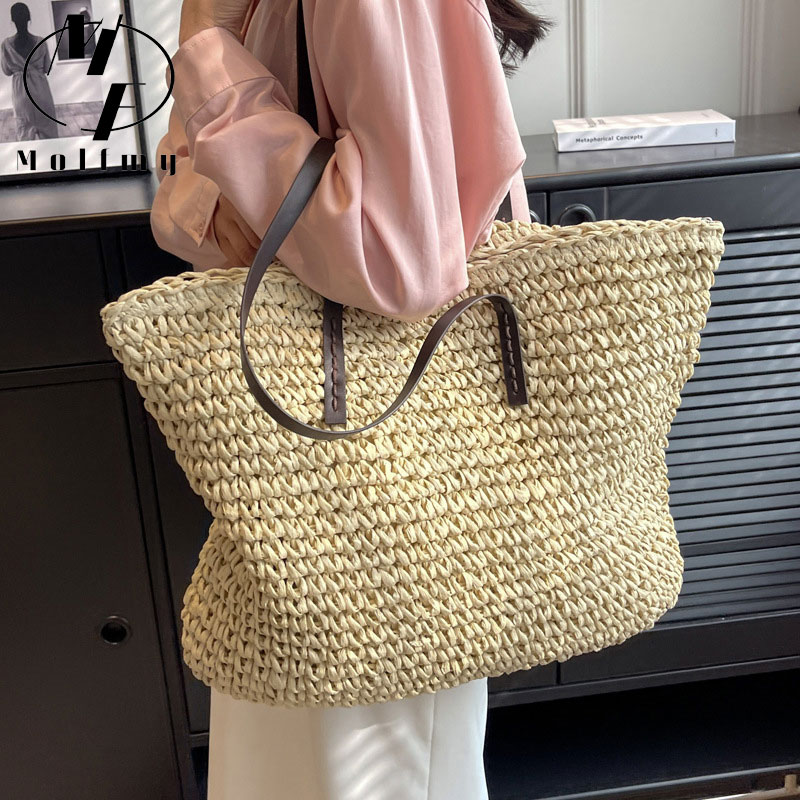 القش المنسوجة حمل الحقائب عارض - مراجعة Luxury Bags Shopping وسعره