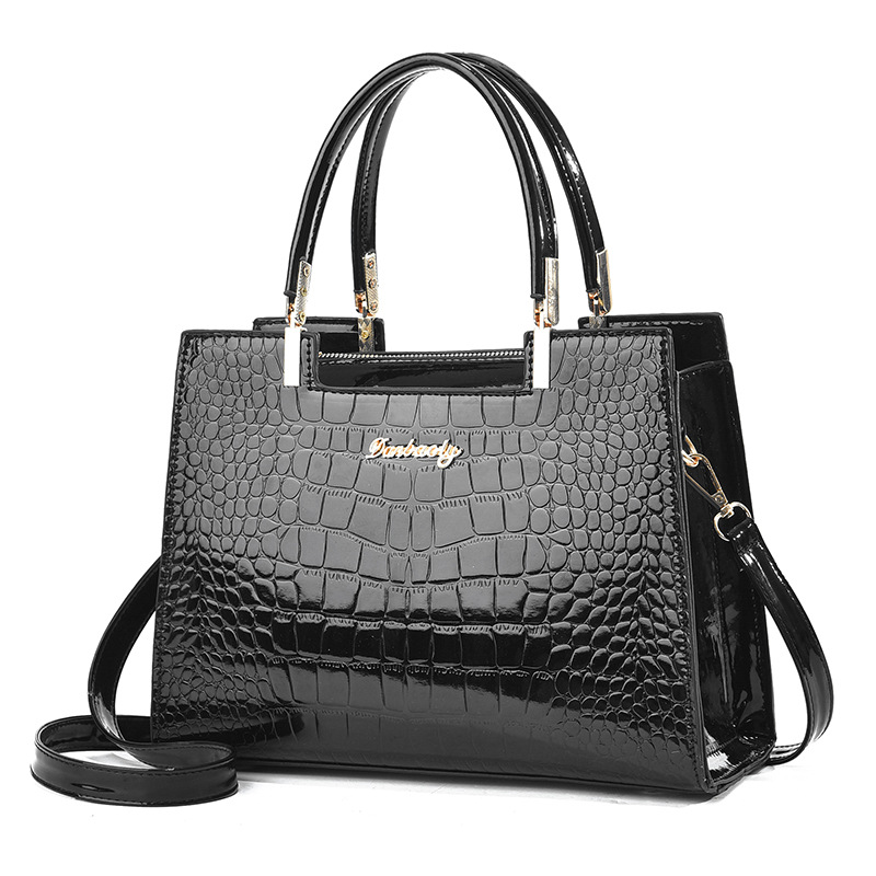 التمساح تنقش حمل حقيبة ، براءا - مراجعة Top Handle Patent Bag وسعره